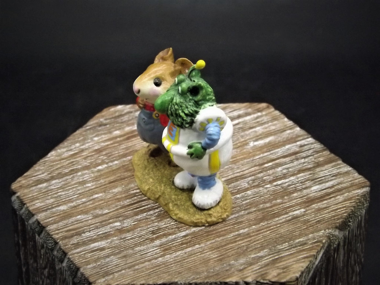 Vintage BK-01A Wee Forest Folk "Tom & Eon" Hand Painted Mouse and Alien friend