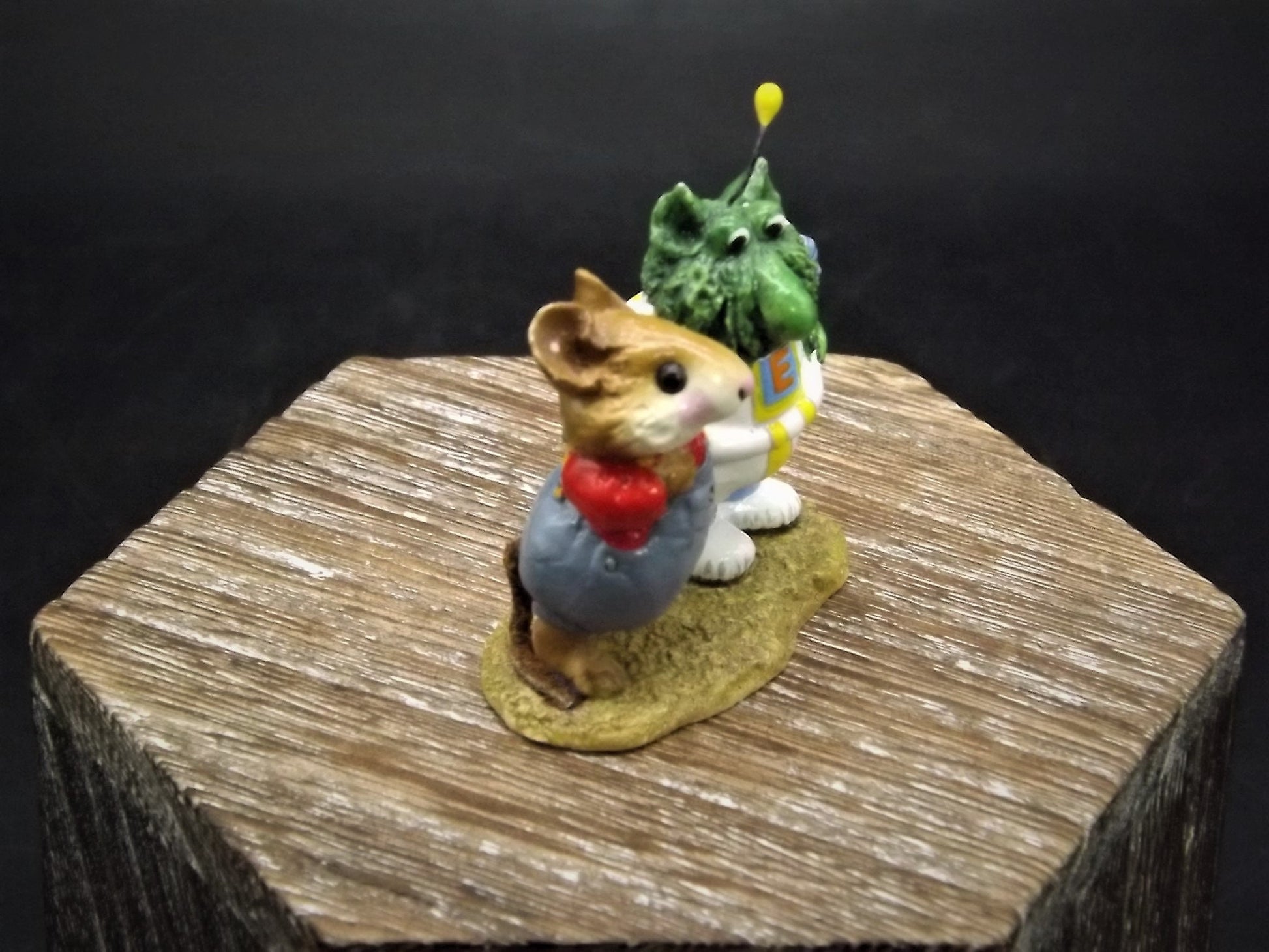 Vintage BK-01A Wee Forest Folk "Tom & Eon" Hand Painted Mouse and Alien friend