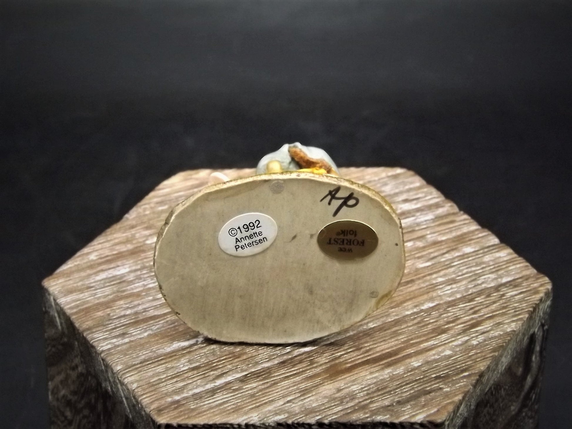 Vintage Wee Forest Folk Figurine: "High on the Hog" Mouse on Pig Toy