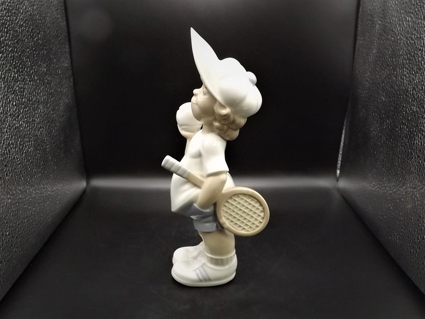 Vintage Lladro "Tennis Player Puppet" #4966 no box. Young person ready to play a tennis match. Completely intact! Excellent condition!