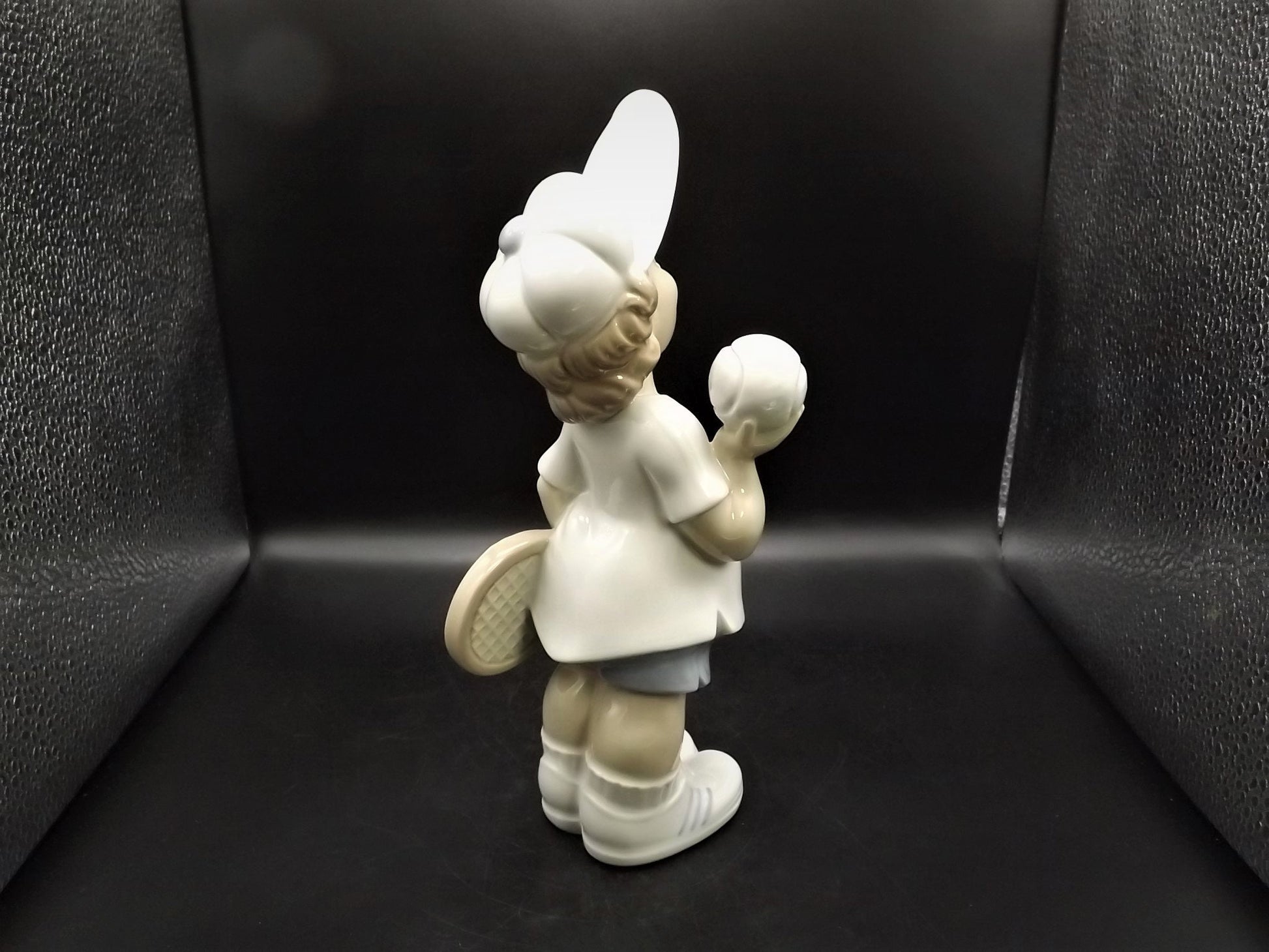 Vintage Lladro "Tennis Player Puppet" #4966 no box. Young person ready to play a tennis match. Completely intact! Excellent condition!