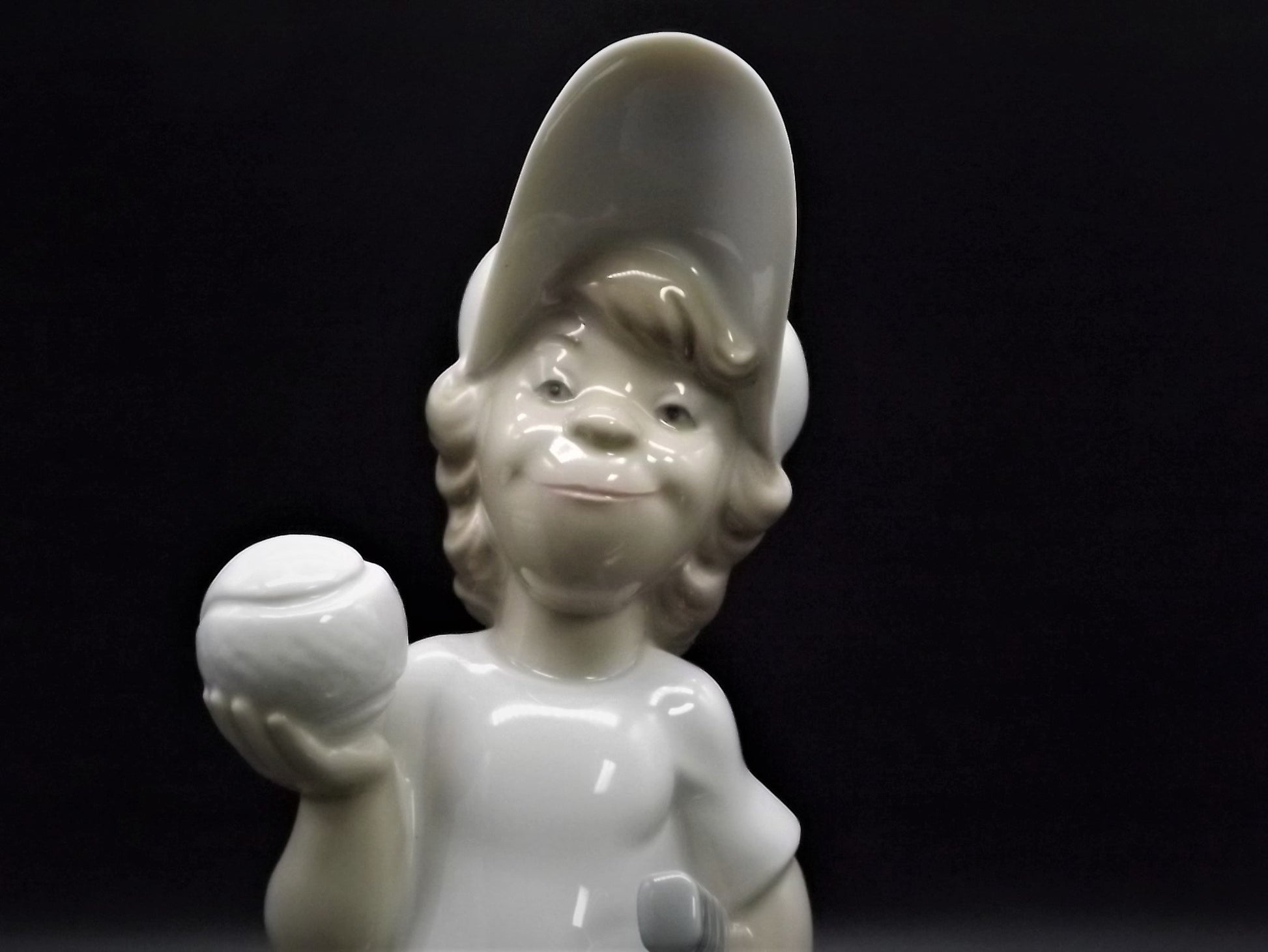 Vintage Lladro "Tennis Player Puppet" #4966 no box. Young person ready to play a tennis match. Completely intact! Excellent condition!