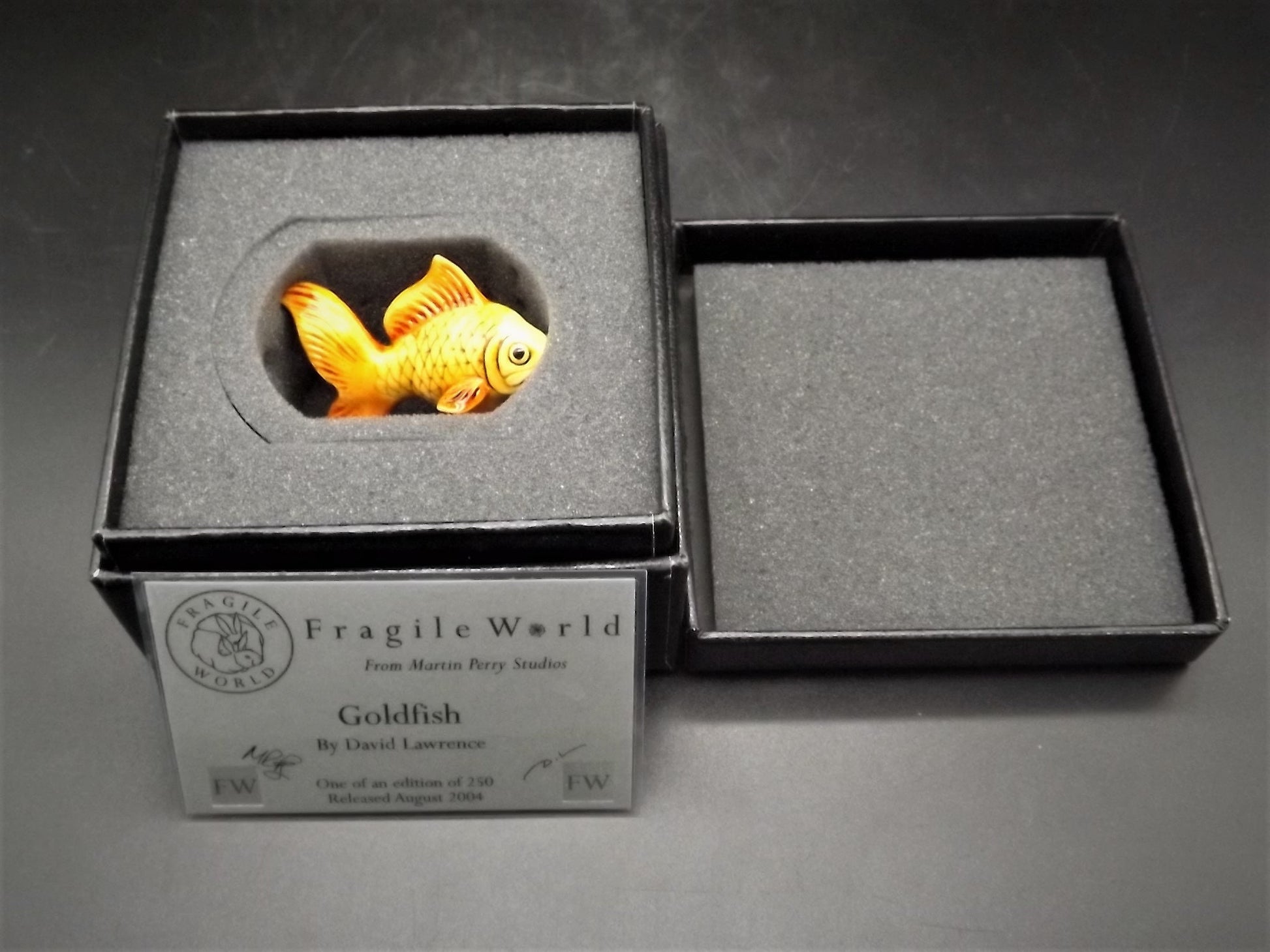Fragile World "Goldfish" Figurine by Martin Perry Studios. Limited Edition to only 250 pieces with original box and COA. Excellent!