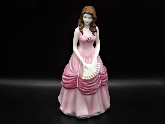 Vintage Royal Doulton Figurine: Pretty Ladies "Grace" Pink Ribbon Fan, HN 4906