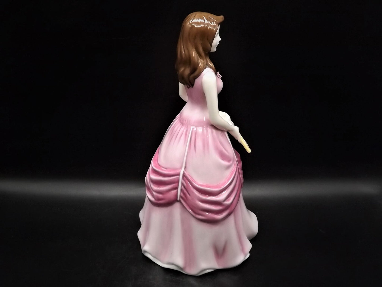 Vintage Royal Doulton Figurine: Pretty Ladies "Grace" Pink Ribbon Fan, HN 4906