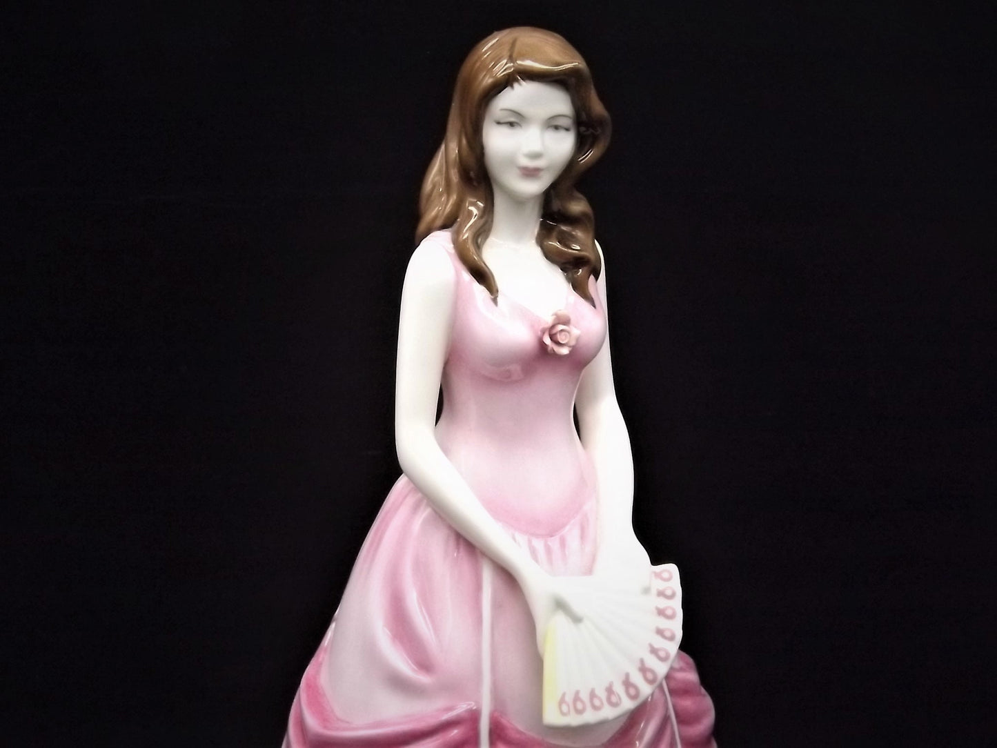 Vintage Royal Doulton Figurine: Pretty Ladies "Grace" Pink Ribbon Fan, HN 4906