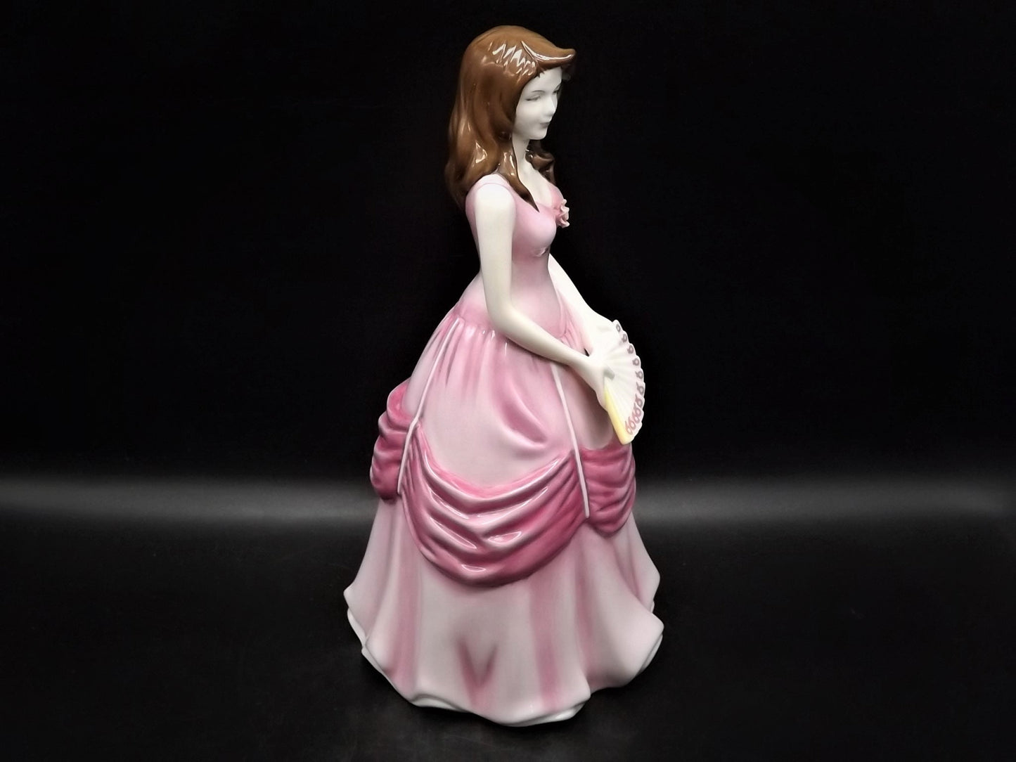 Vintage Royal Doulton Figurine: Pretty Ladies "Grace" Pink Ribbon Fan, HN 4906