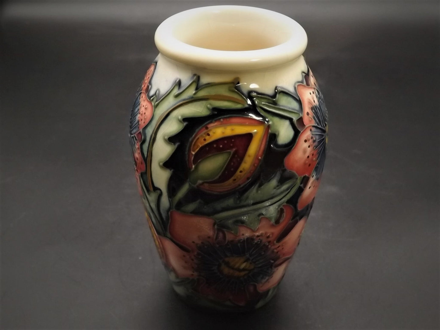 Vintage 2001 Moorcroft "Pheasants Eye" small Vase. This piece is stunning and in excellent condition.