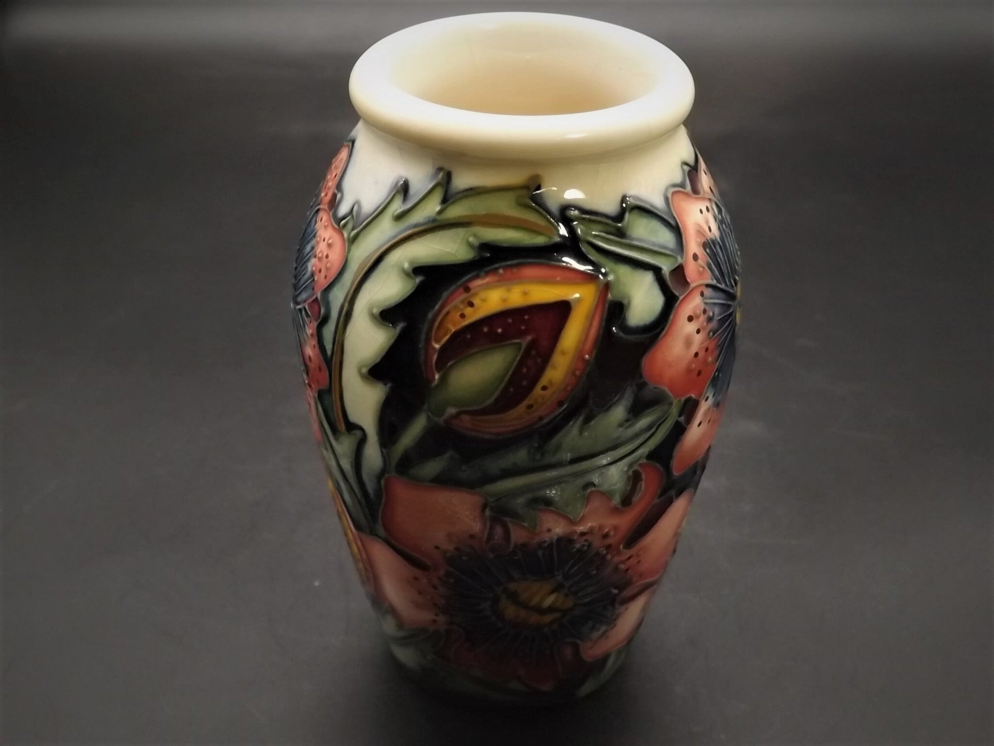 Vintage 2001 Moorcroft "Pheasants Eye" small Vase. This piece is stunning and in excellent condition.