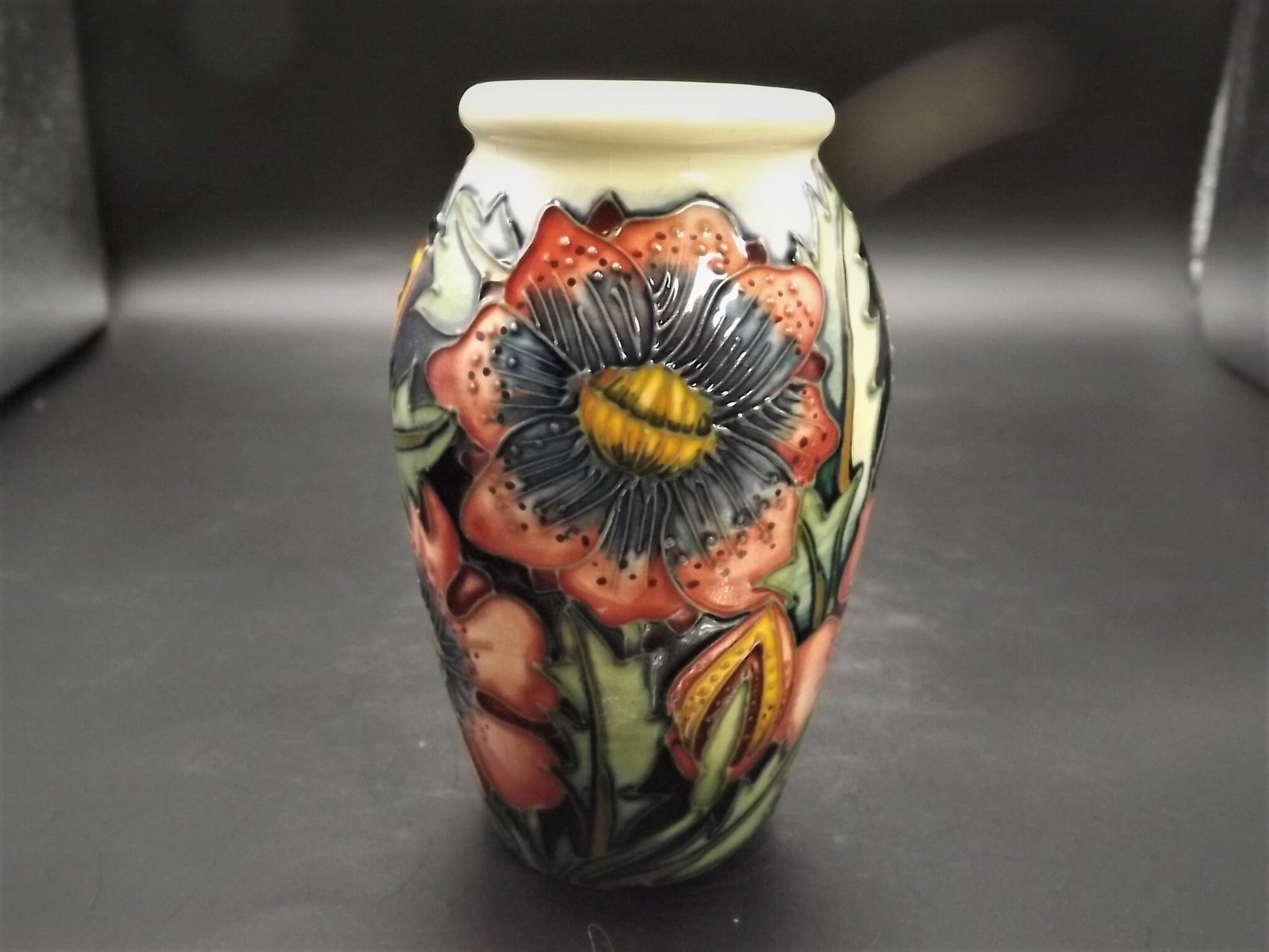 Vintage 2001 Moorcroft "Pheasants Eye" small Vase. This piece is stunning and in excellent condition.