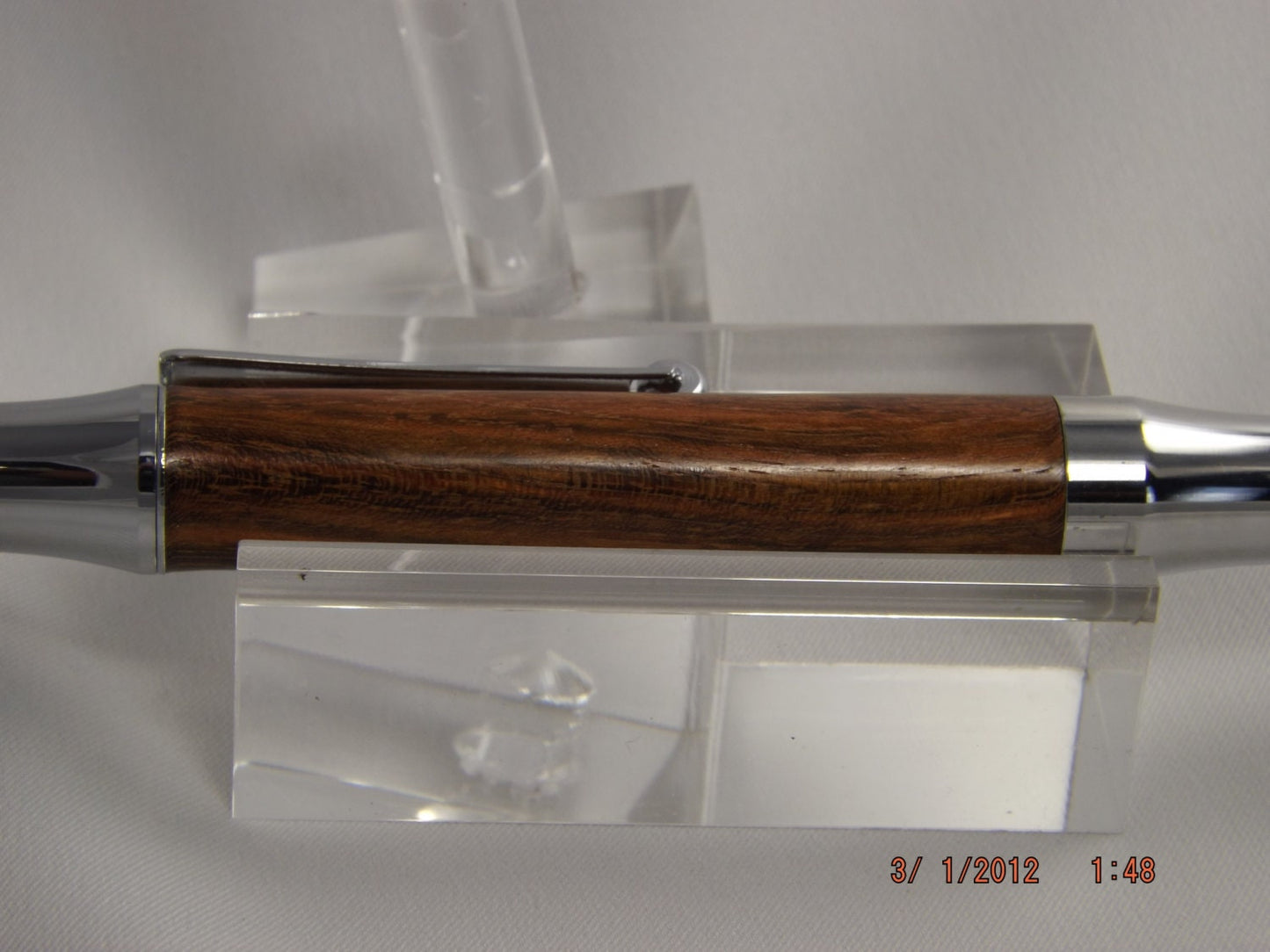 Handmade Chechen Wood Pen: Chrome Virage Style