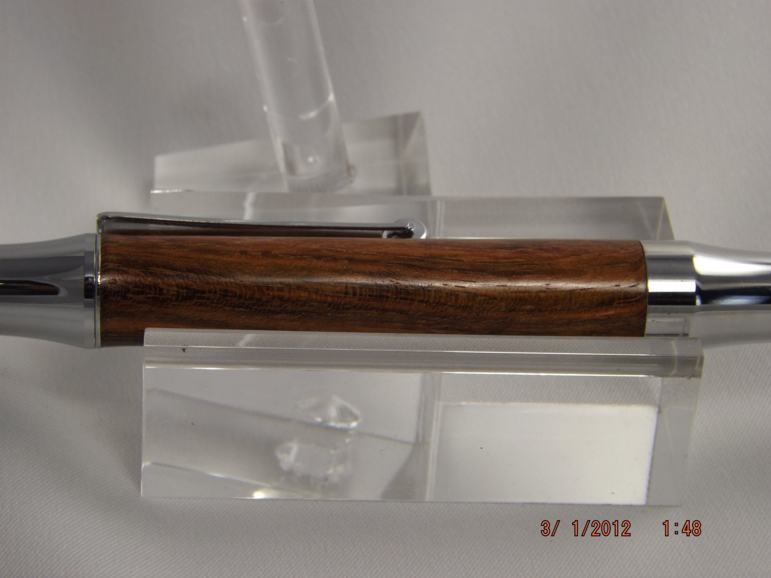 Handmade Chechen Wood Pen: Chrome Virage Style