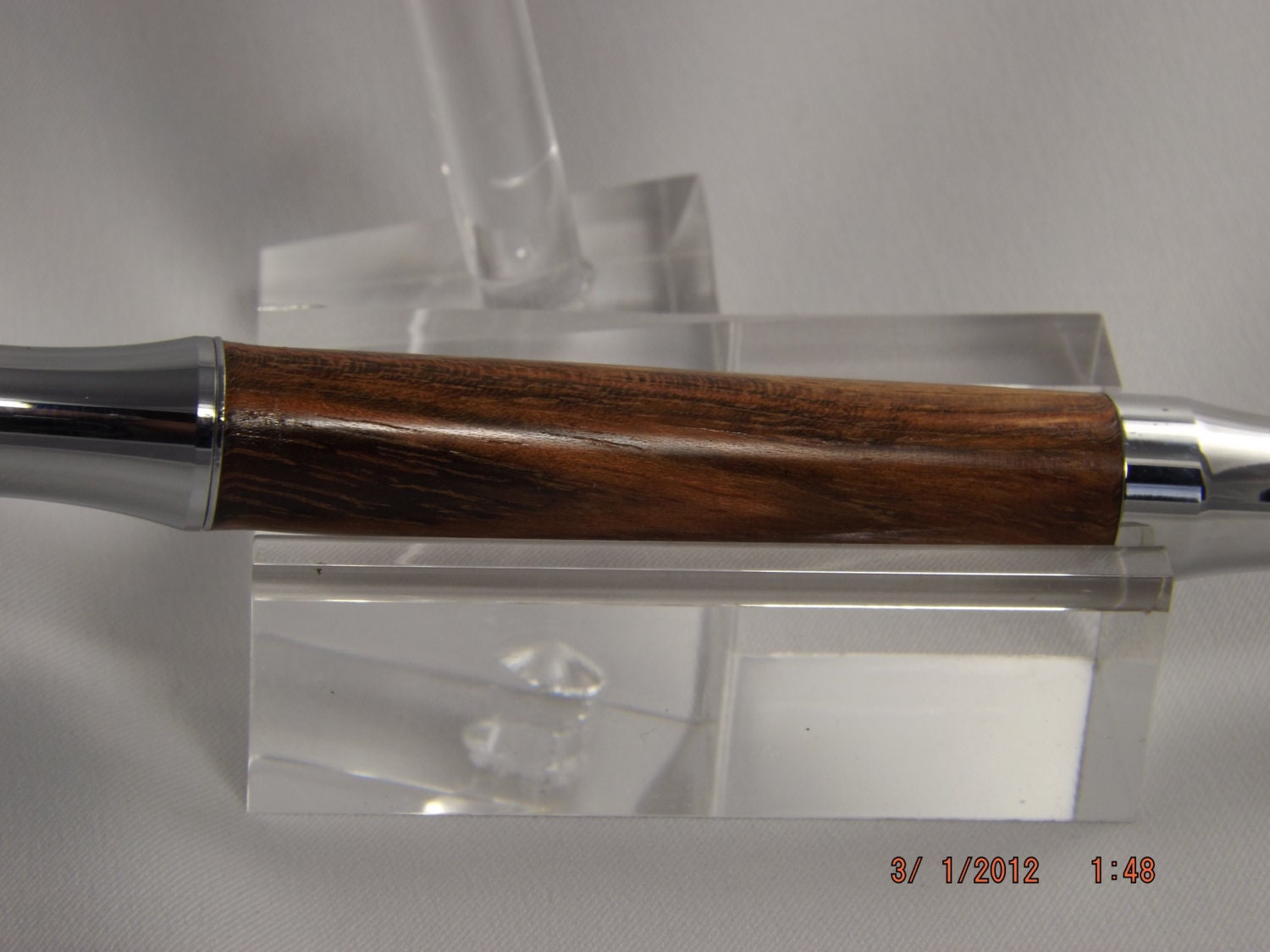 Handmade Chechen Wood Pen: Chrome Virage Style