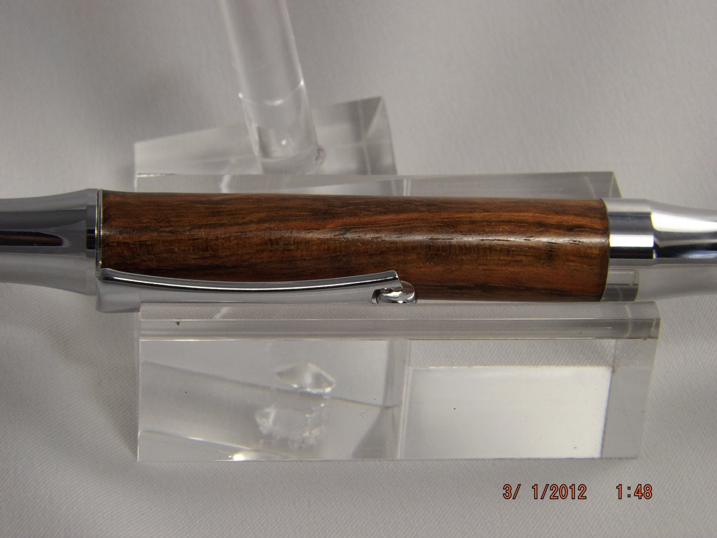 Handmade Chechen Wood Pen: Chrome Virage Style