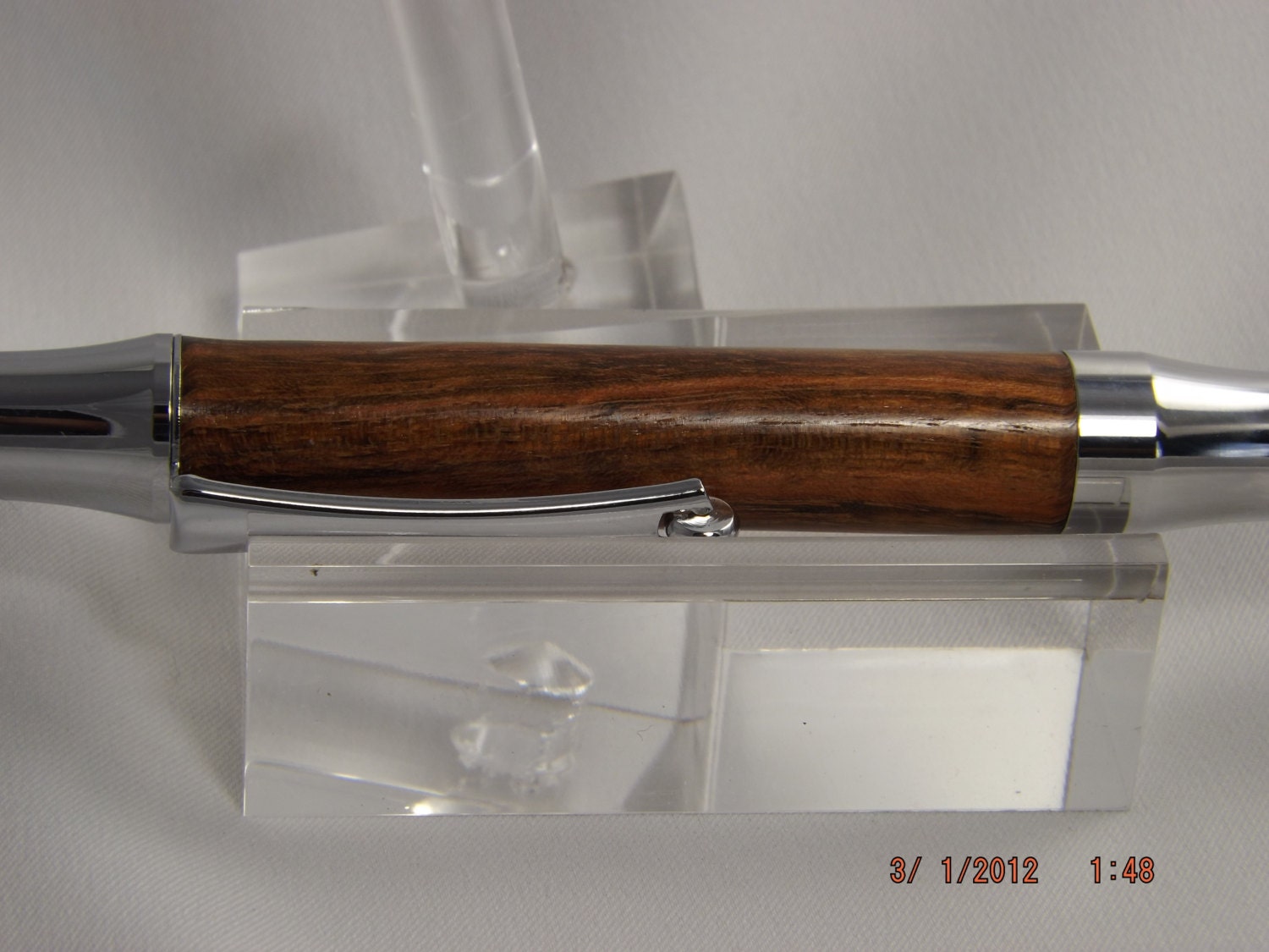 Handmade Chechen Wood Pen: Chrome Virage Style