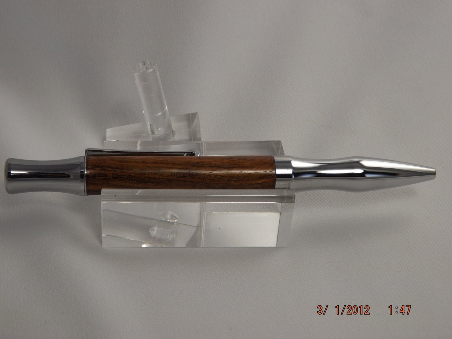 Handmade Chechen Wood Pen: Chrome Virage Style