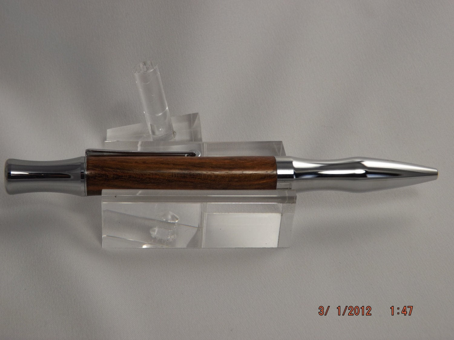 Handmade Chechen Wood Pen: Chrome Virage Style