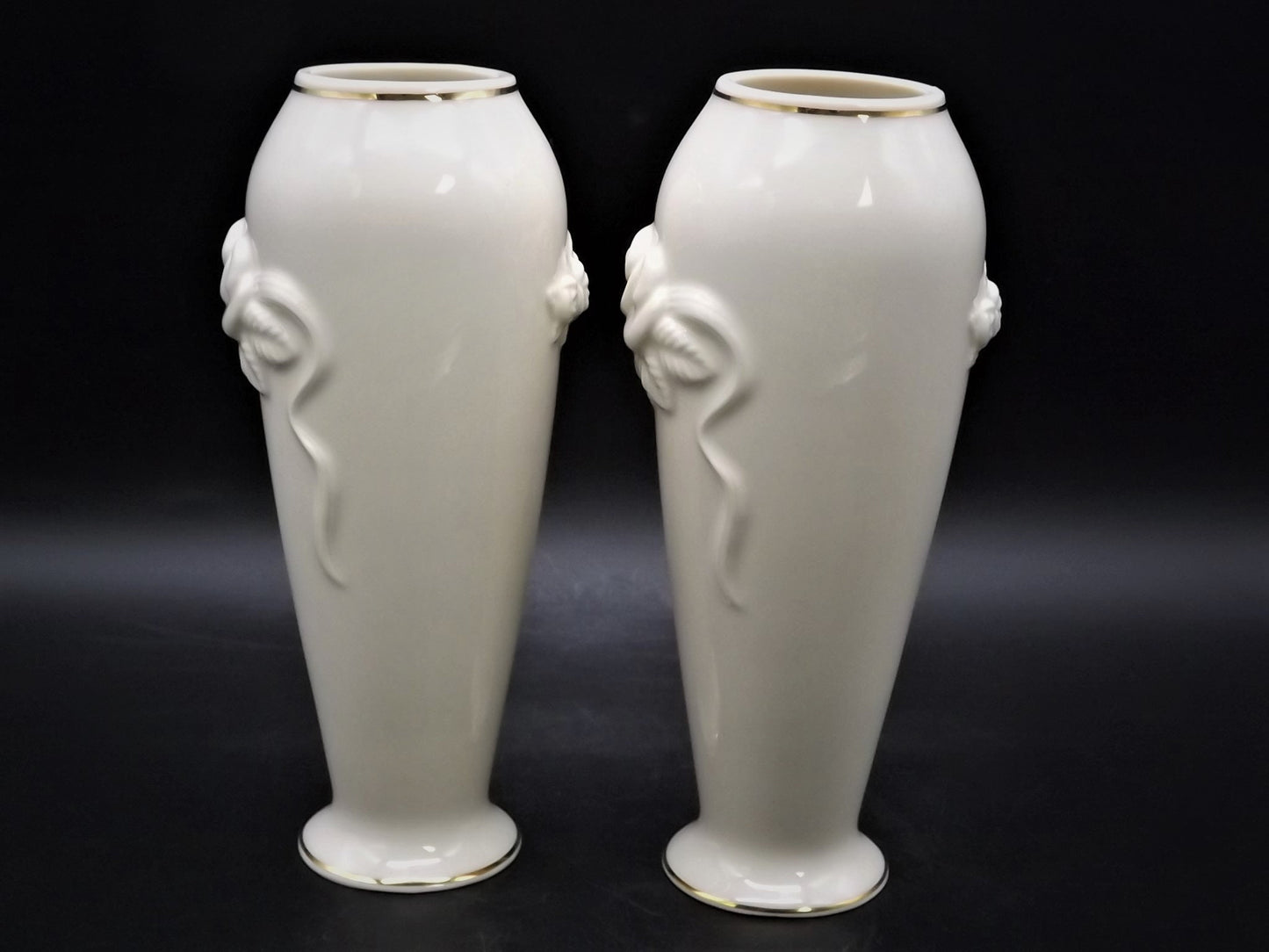 Vintage Lenox "Roses" pair of porcelain bud vases. Excellent condition no box.
