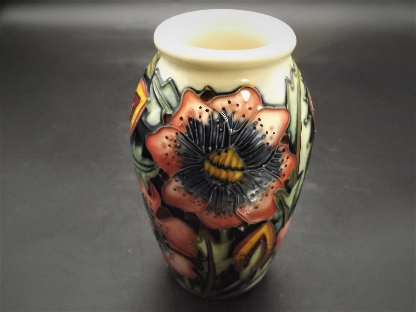 Vintage 2001 Moorcroft "Pheasants Eye" small Vase. This piece is stunning and in excellent condition.