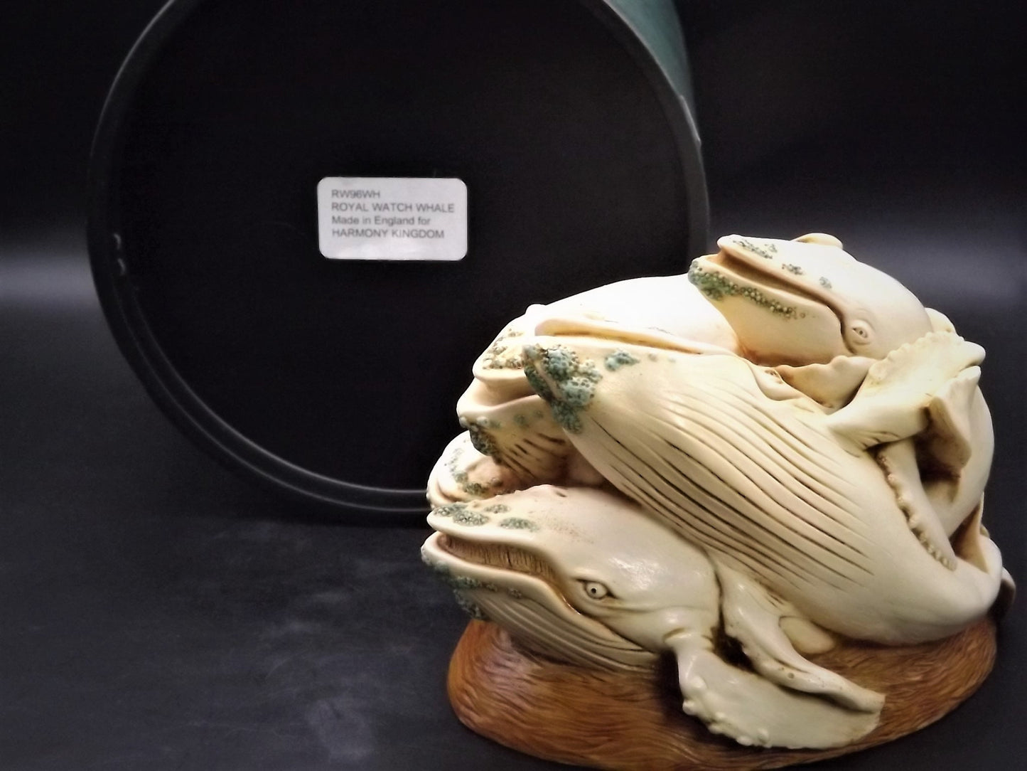 Retired 1996 Harmony Kingdom "Big Blue Charter Year" treasure Jest small chips with original box. Rare not for retail sale piece.