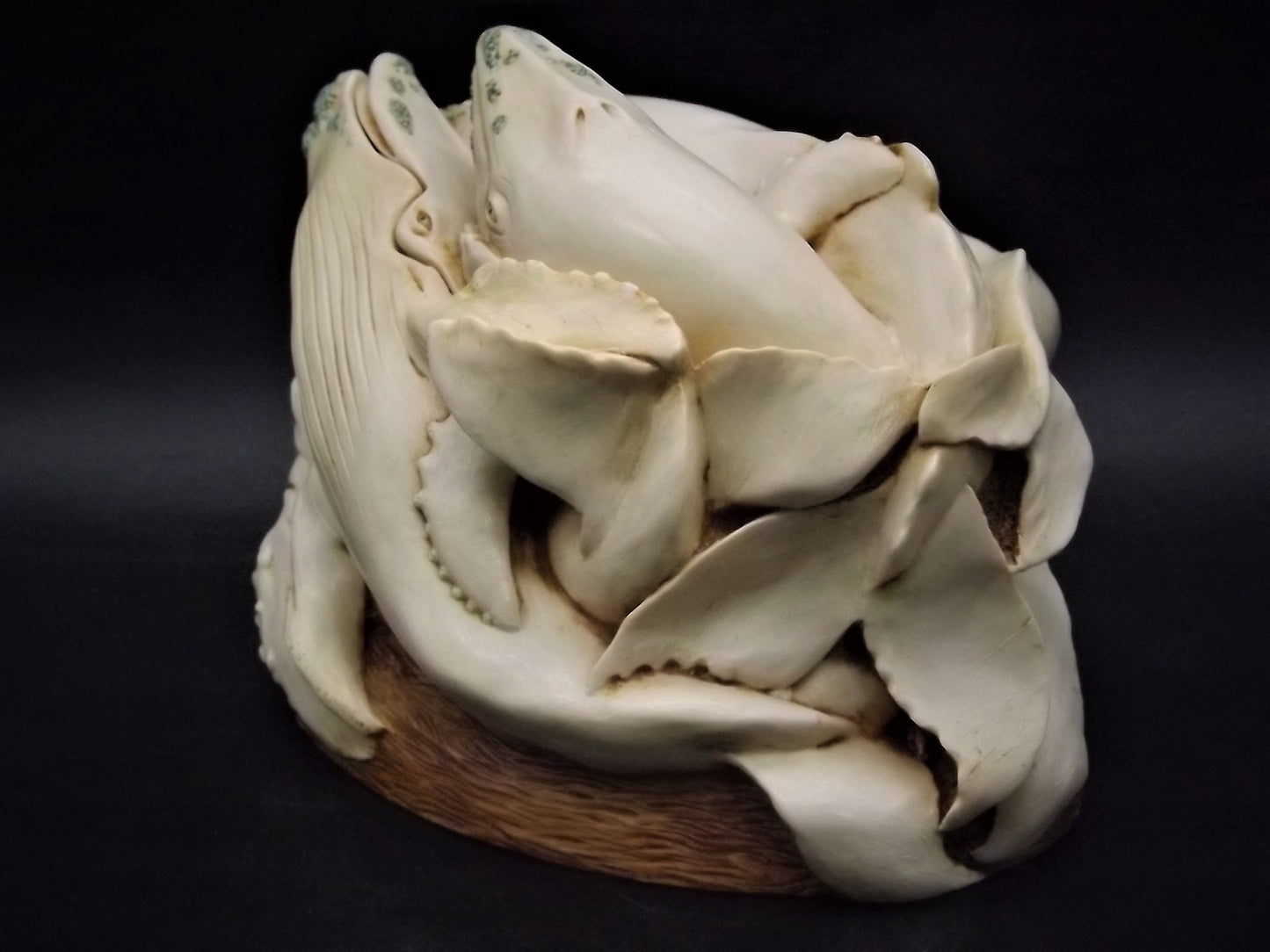 Retired 1996 Harmony Kingdom "Big Blue Charter Year" treasure Jest small chips with original box. Rare not for retail sale piece.