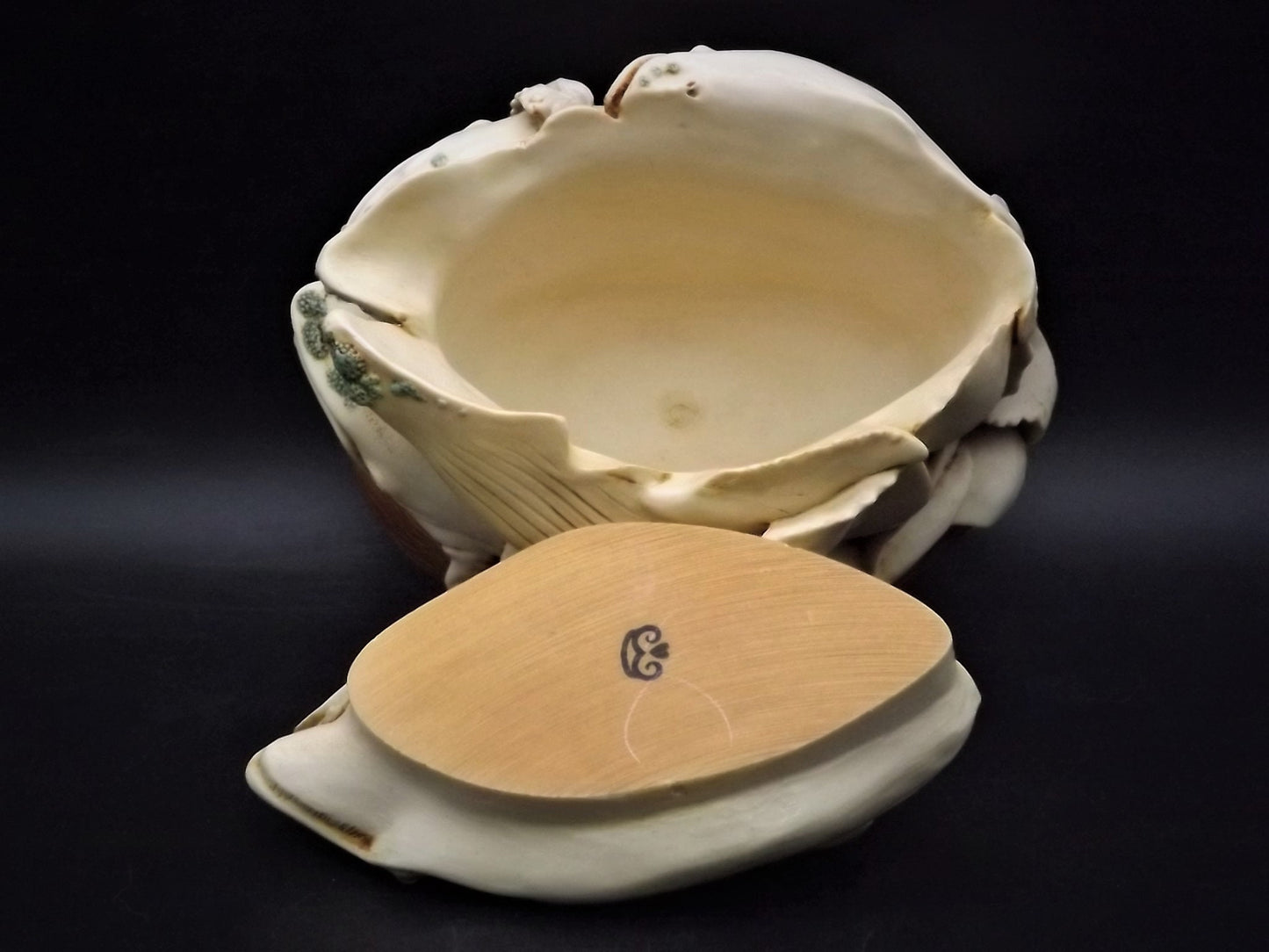 Retired 1996 Harmony Kingdom "Big Blue Charter Year" treasure Jest small chips with original box. Rare not for retail sale piece.