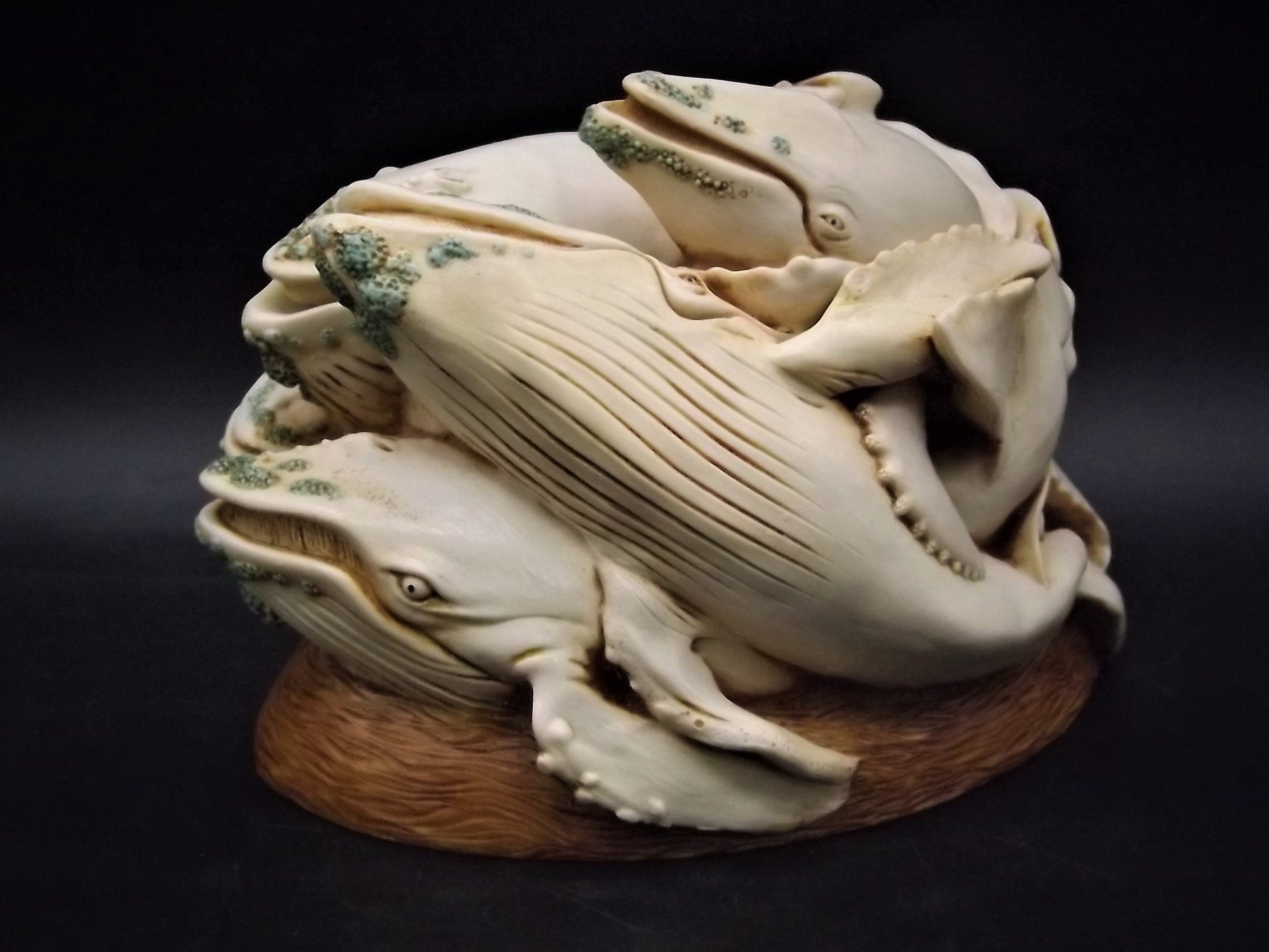 Retired 1996 Harmony Kingdom "Big Blue Charter Year" treasure Jest small chips with original box. Rare not for retail sale piece.