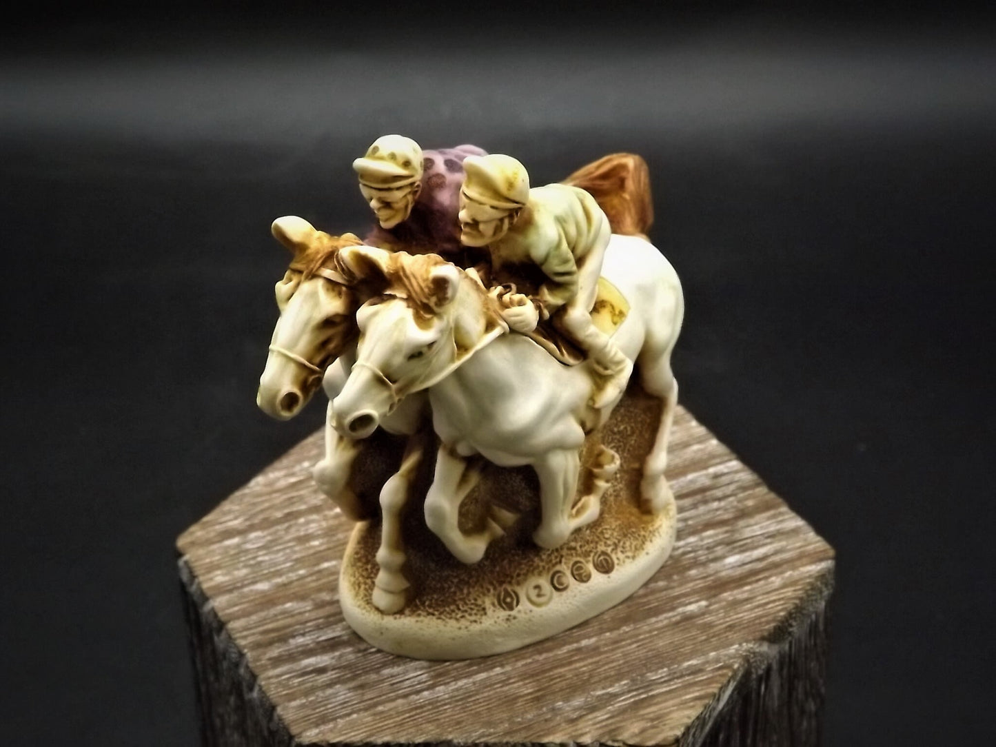 Retired 1996 Harmony Kingdom "Photo Finish" piece Excellent condition with original box.