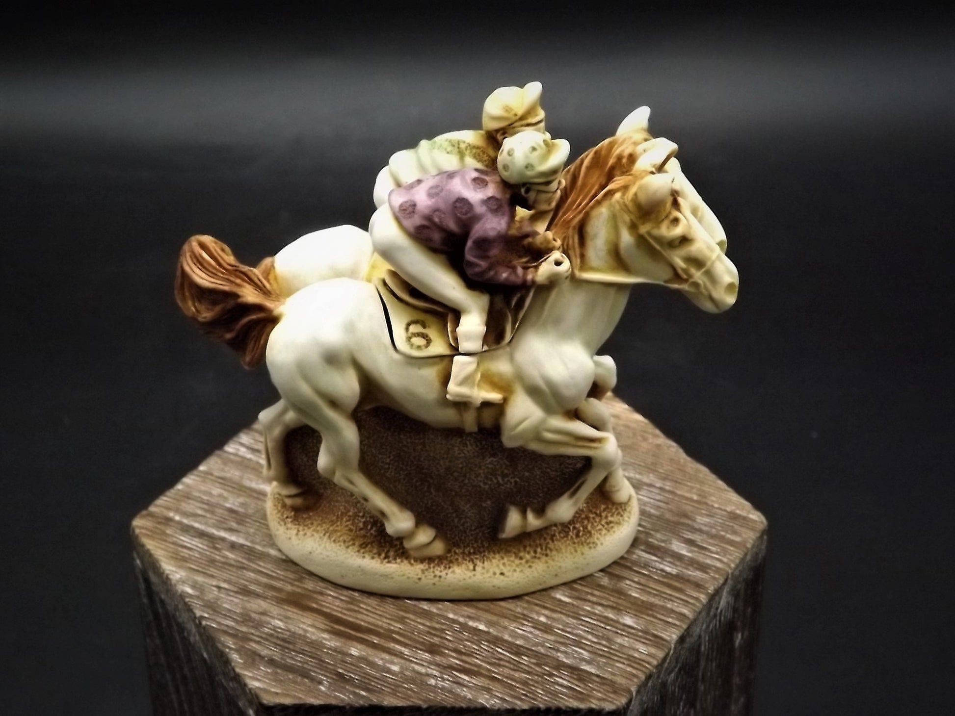 Retired 1996 Harmony Kingdom "Photo Finish" piece Excellent condition with original box.