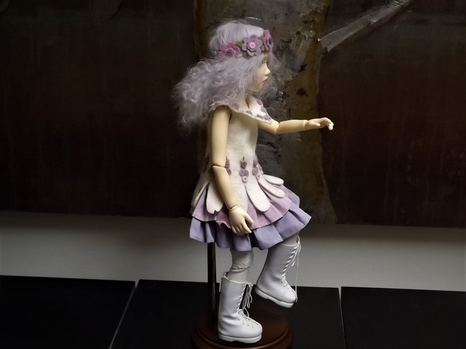 Limited Edition "Lilac" BJD Ball Jointed Doll: Tibetan Mohair Wig, Michele Hardy Design