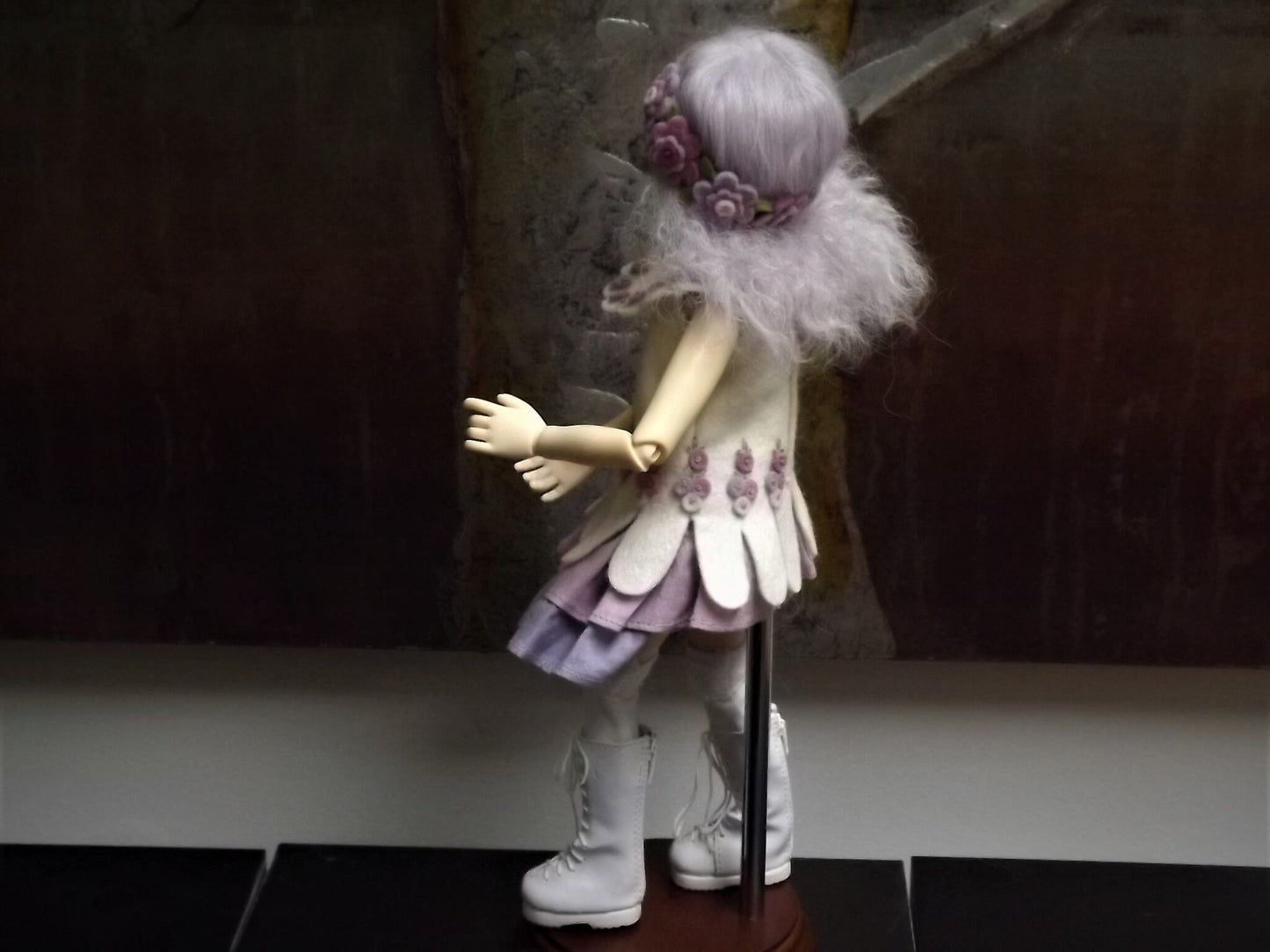Limited Edition "Lilac" BJD Ball Jointed Doll: Tibetan Mohair Wig, Michele Hardy Design