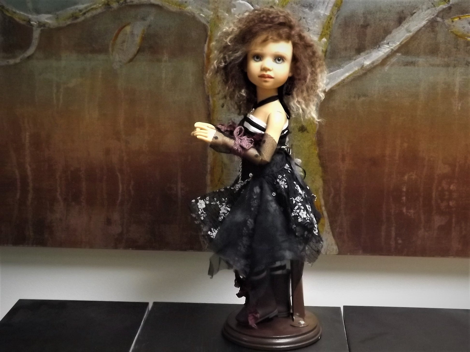 Vintage Berdine Creedy "Venus" Ball Jointed Fairy Doll (BJD) with Tibetan Mohair Wig by Michele Hardy and dressed by Gale Torres. Very Rare!