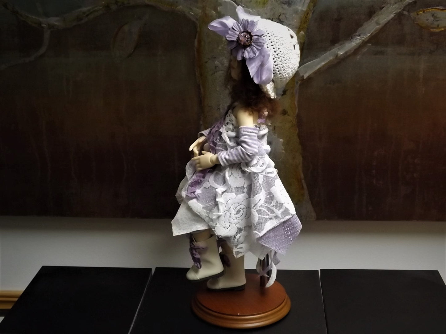 Vintage Berdine Creedy "Lily Rose" Ball Jointed Fairy Doll (BJD) with a beautiful Mohair Wig by Michele Hardy and dressed by Gale Torres.