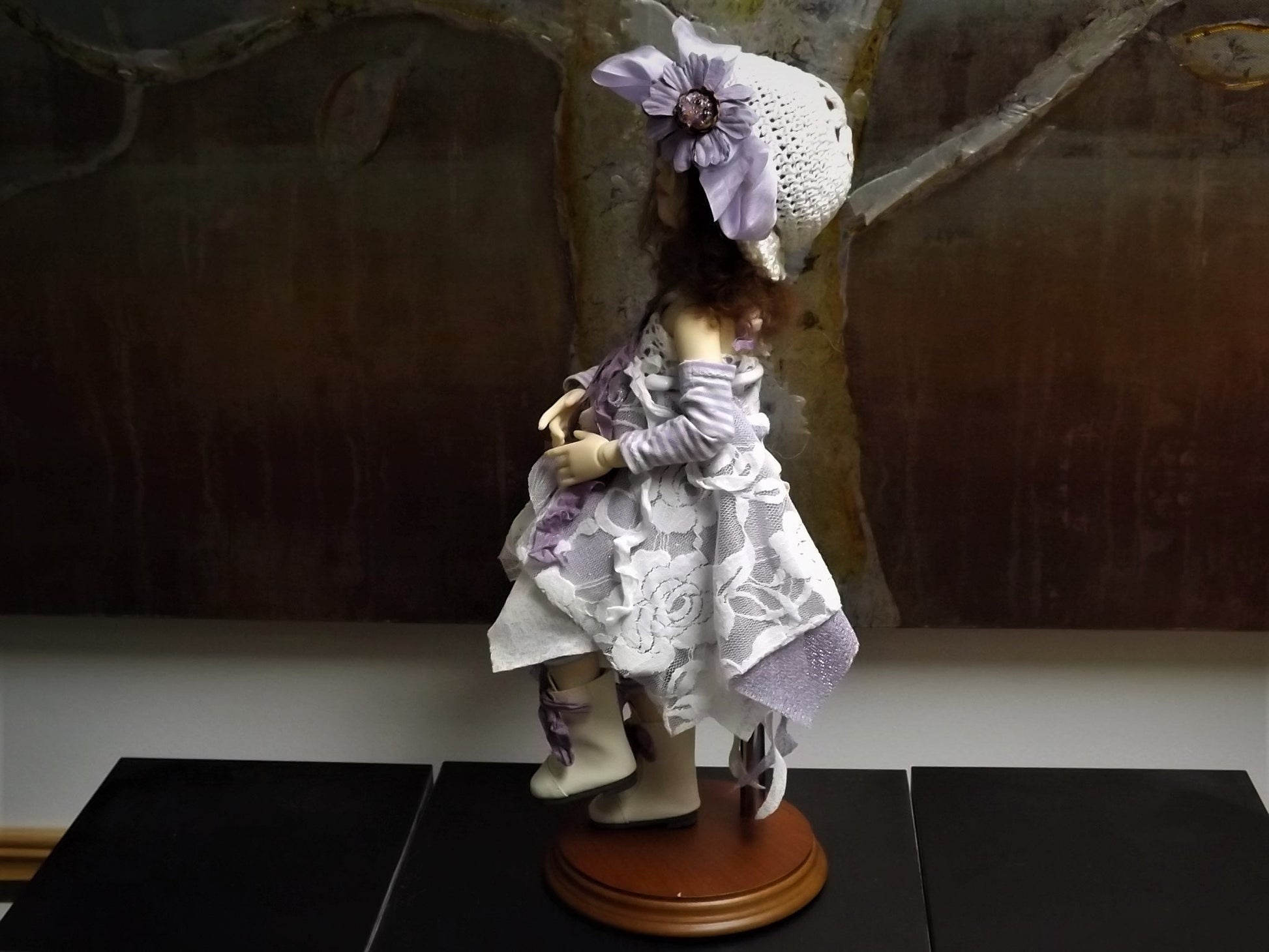 Vintage Berdine Creedy "Lily Rose" Ball Jointed Fairy Doll (BJD) with a beautiful Mohair Wig by Michele Hardy and dressed by Gale Torres.