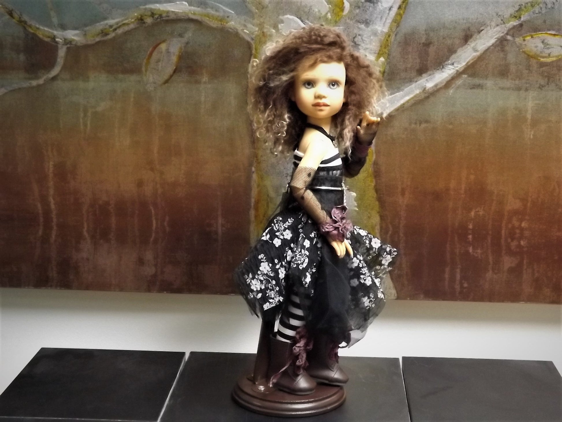 Vintage Berdine Creedy "Venus" Ball Jointed Fairy Doll (BJD) with Tibetan Mohair Wig by Michele Hardy and dressed by Gale Torres. Very Rare!