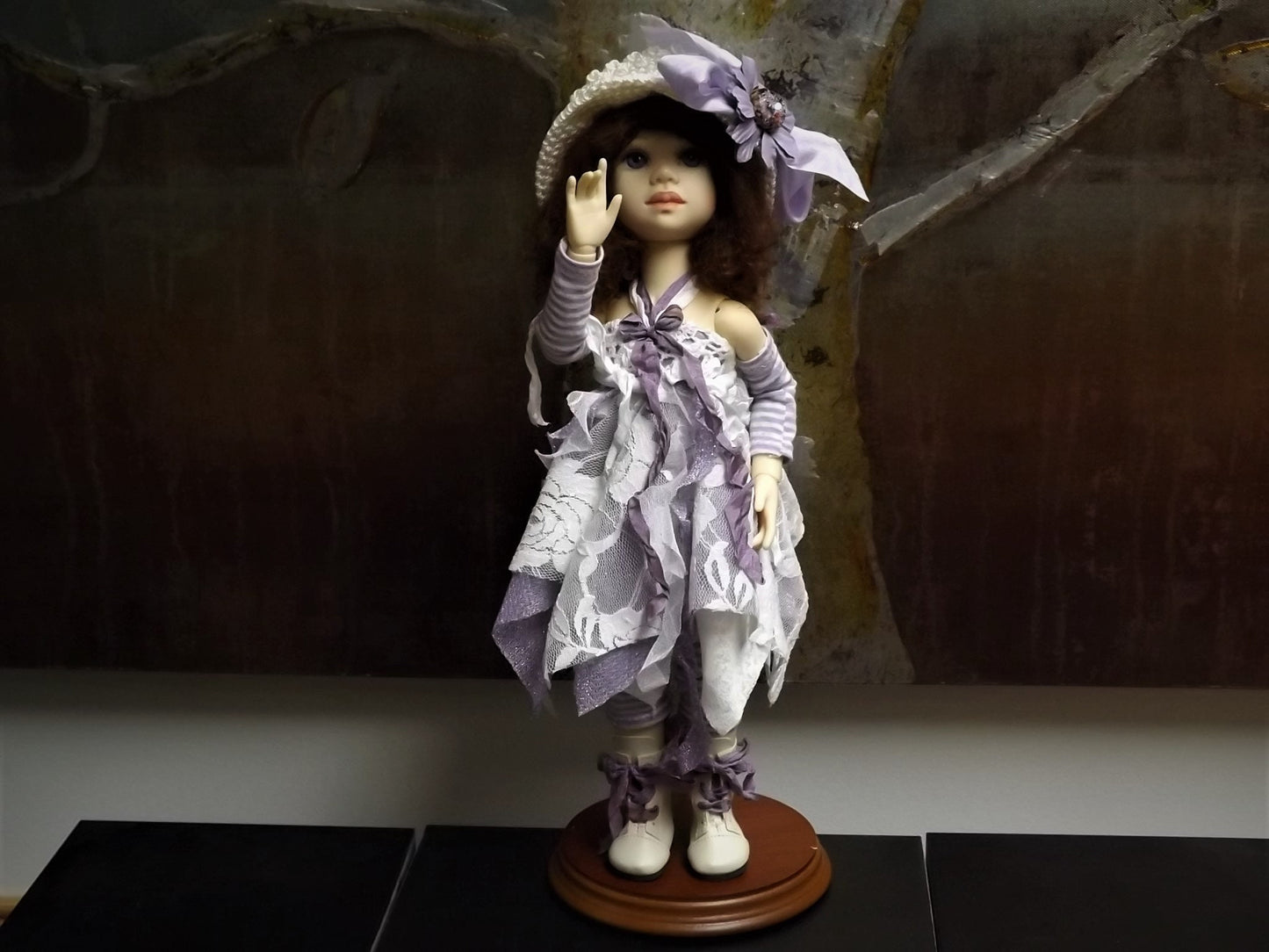 Vintage Berdine Creedy "Lily Rose" Ball Jointed Fairy Doll (BJD) with a beautiful Mohair Wig by Michele Hardy and dressed by Gale Torres.