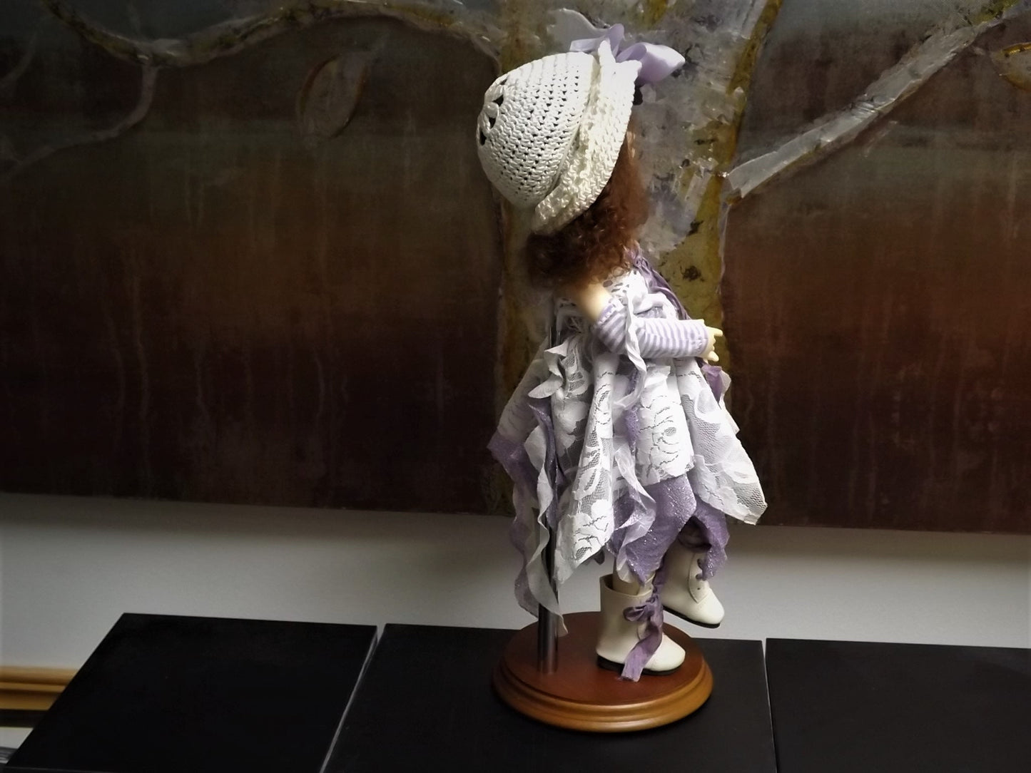 Vintage Berdine Creedy "Lily Rose" Ball Jointed Fairy Doll (BJD) with a beautiful Mohair Wig by Michele Hardy and dressed by Gale Torres.