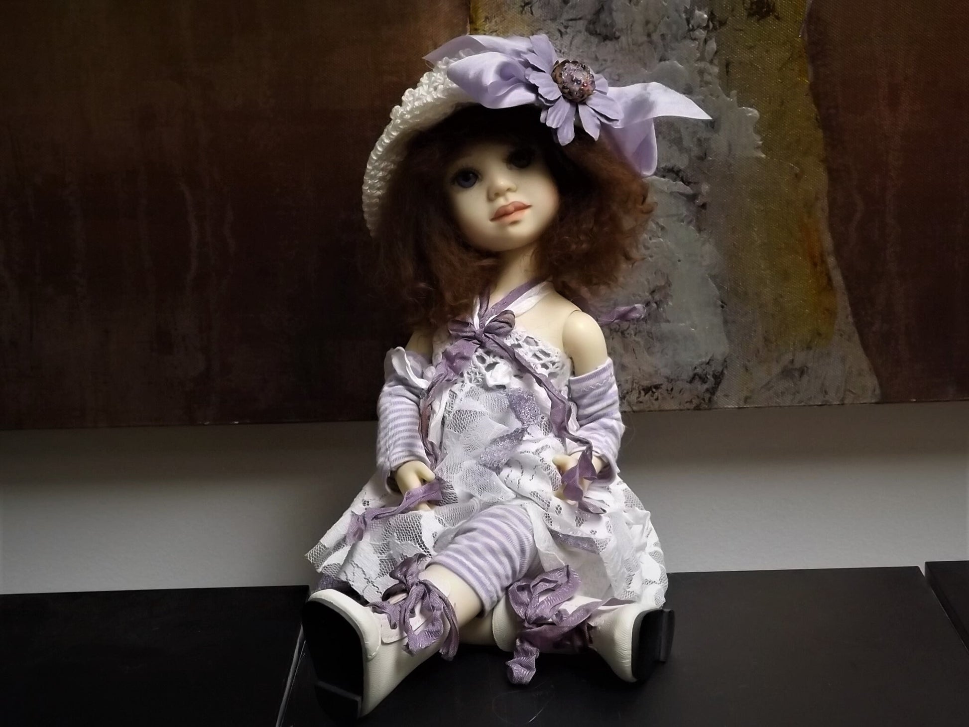 Vintage Berdine Creedy "Lily Rose" Ball Jointed Fairy Doll (BJD) with a beautiful Mohair Wig by Michele Hardy and dressed by Gale Torres.