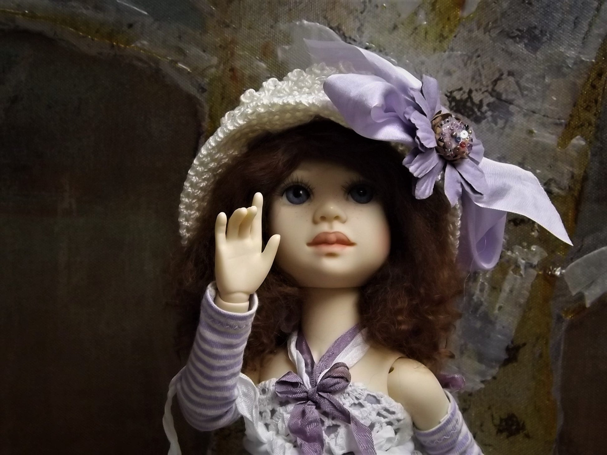 Vintage Berdine Creedy "Lily Rose" Ball Jointed Fairy Doll (BJD) with a beautiful Mohair Wig by Michele Hardy and dressed by Gale Torres.