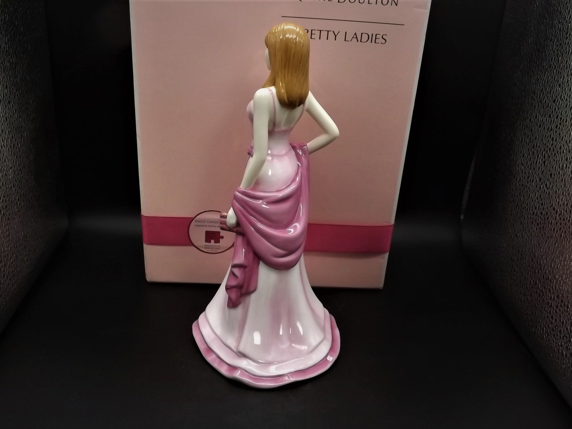Vintage Royal Doulton "Cherish" Figurine HN 4815: Breast Cancer Awareness, Original Box & COA