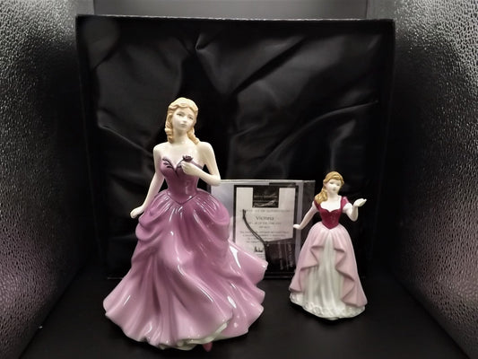 Vintage Royal Doulton Figurines: Victoria and Vicki Set, HN 4623/4774 (Original Box & COA)