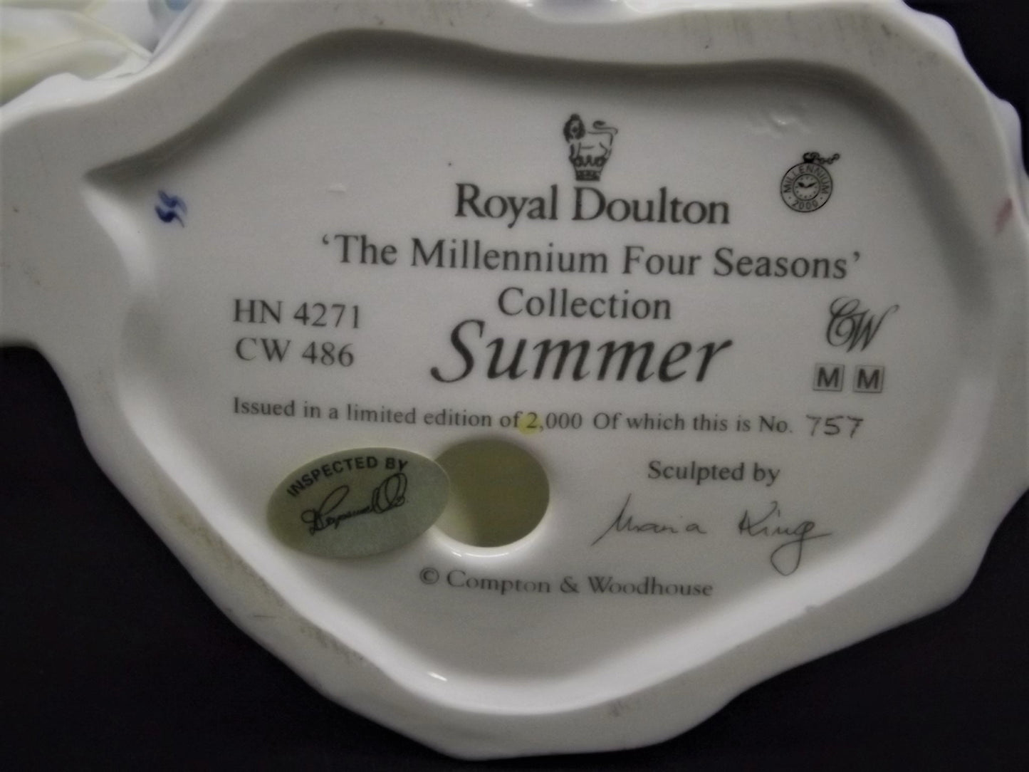 Vintage Royal Doulton Figurine: Millennium Four Seasons "Summer" HN4271