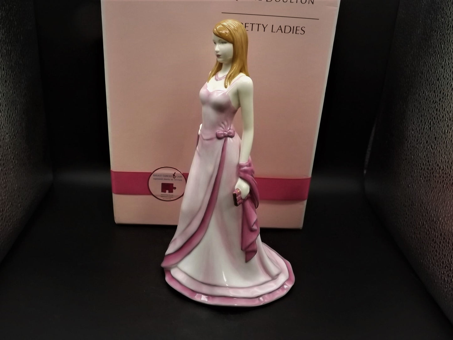 Vintage Royal Doulton "Cherish" Figurine HN 4815: Breast Cancer Awareness, Original Box & COA