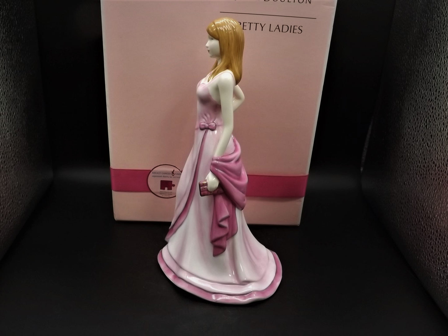 Vintage Royal Doulton "Cherish" Figurine HN 4815: Breast Cancer Awareness, Original Box & COA