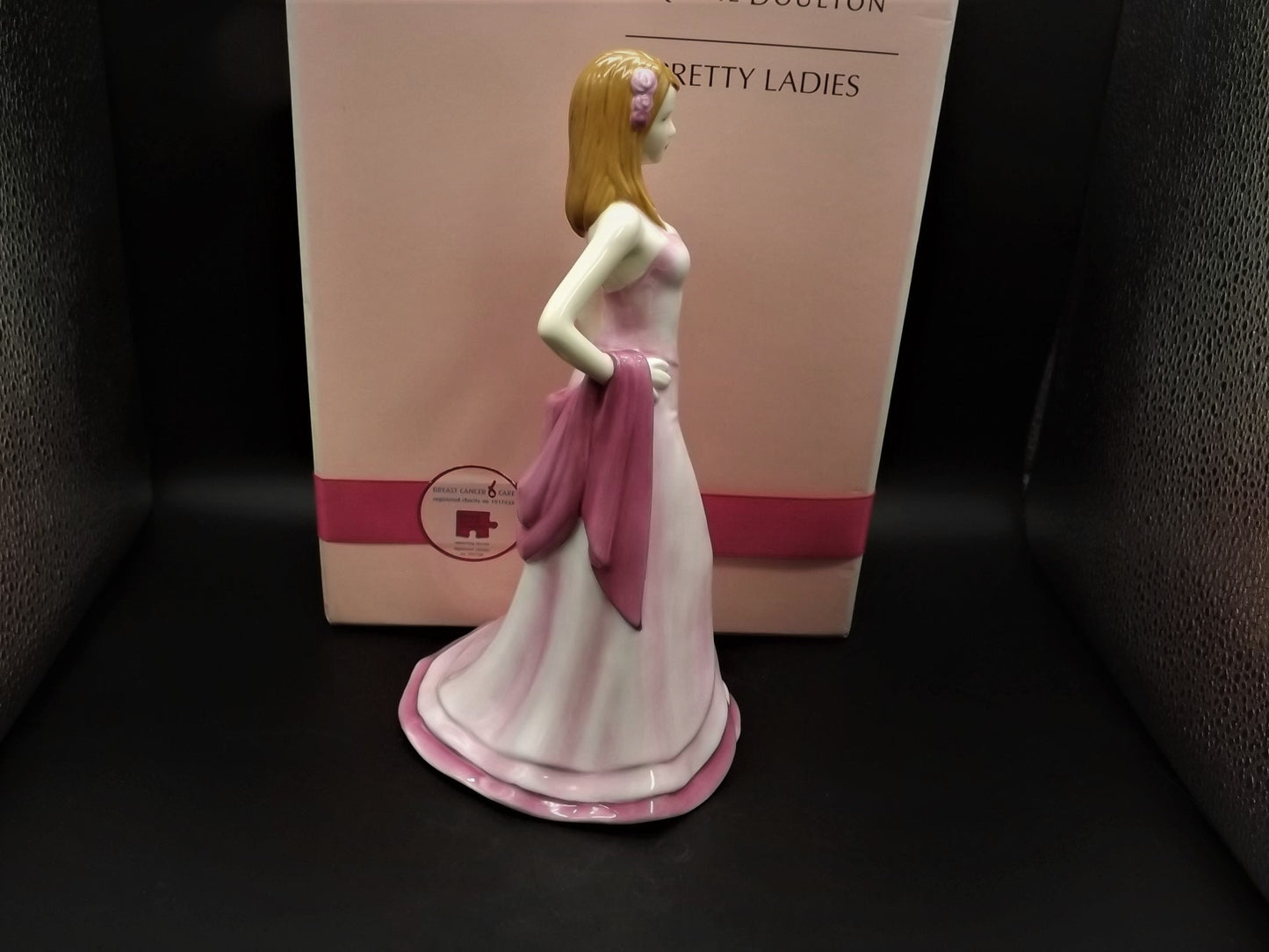 Vintage Royal Doulton "Cherish" Figurine HN 4815: Breast Cancer Awareness, Original Box & COA