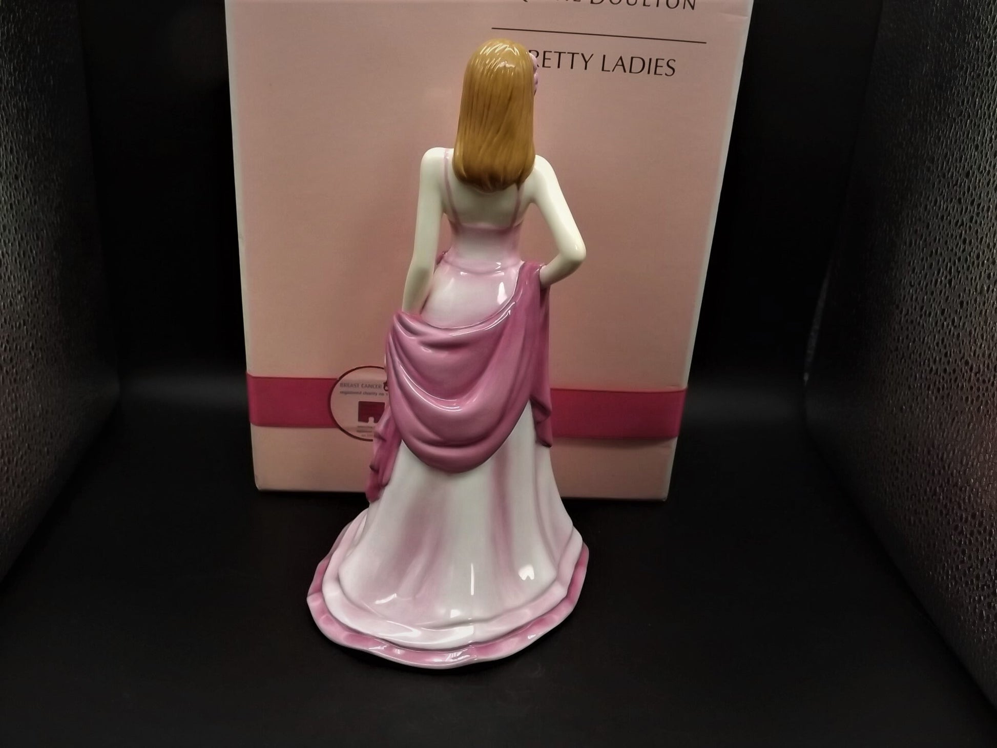 Vintage Royal Doulton "Cherish" Figurine HN 4815: Breast Cancer Awareness, Original Box & COA