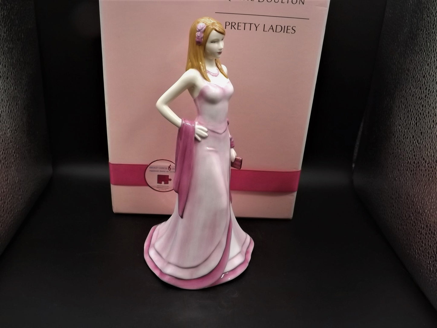 Vintage Royal Doulton "Cherish" Figurine HN 4815: Breast Cancer Awareness, Original Box & COA