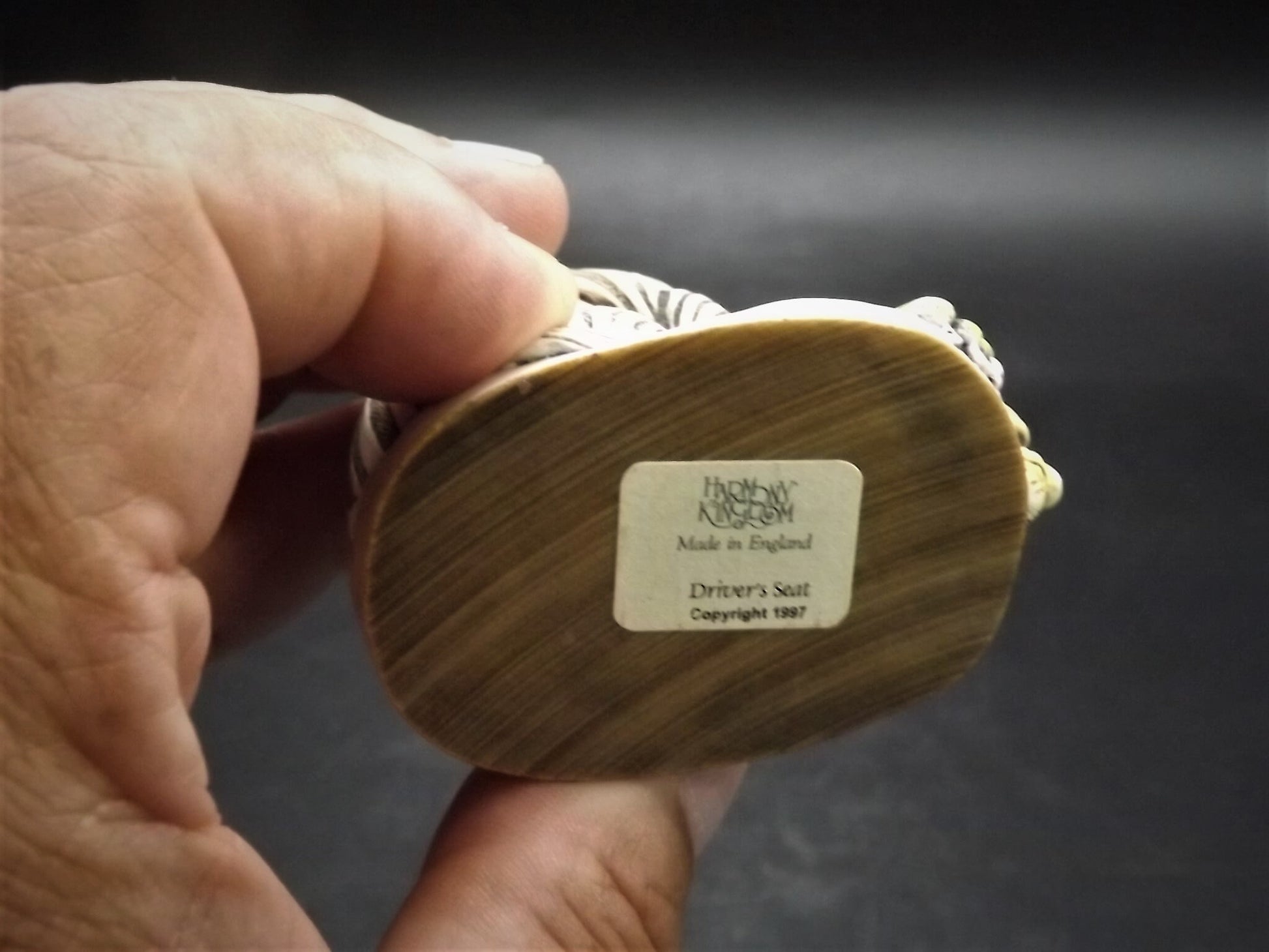 Retired 1997 Harmony Kingdom "Drivers Seat" Jest Figurine TJZE with original box. Excellent condition.