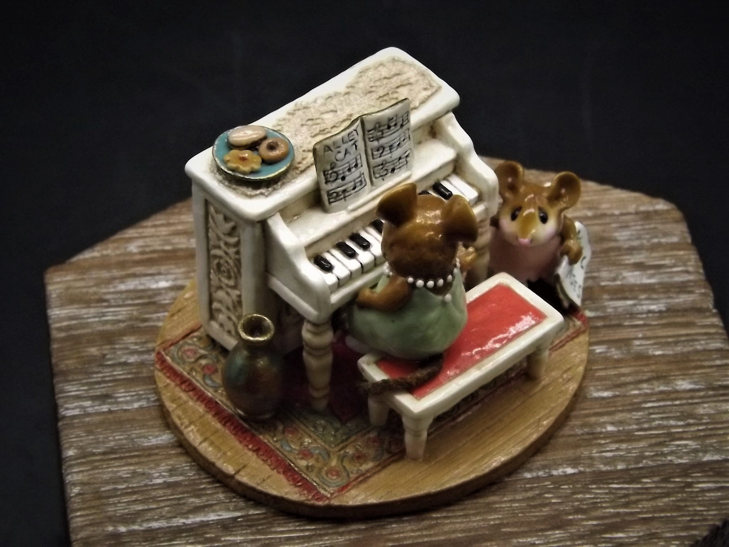 Vintage Wee Forest Folk Figurine: "Her Music Lesson" Mouse Piano Teacher