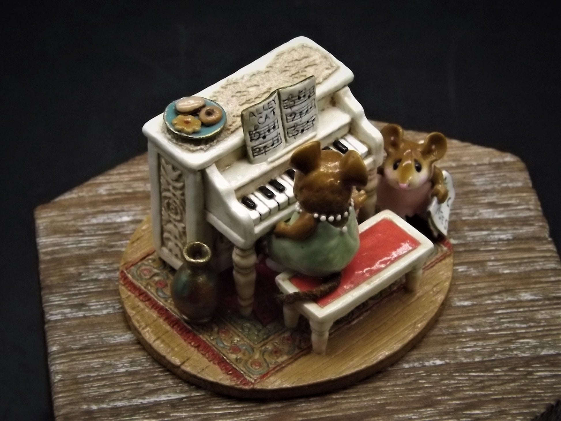 Vintage Wee Forest Folk Figurine: "Her Music Lesson" Mouse Piano Teacher